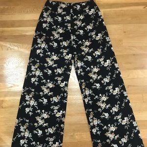 Black floral pants